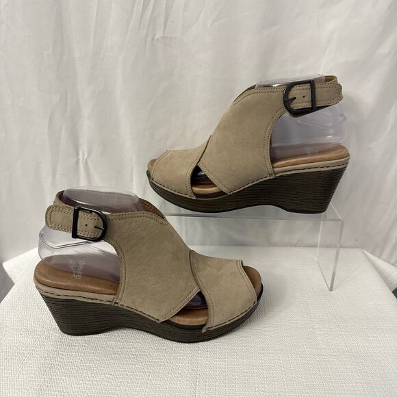 Dansko Sandals Womens Size 8 Vanda Taupe Nubuck Wedge Slingback Shoes 38 - Picture 8 of 10